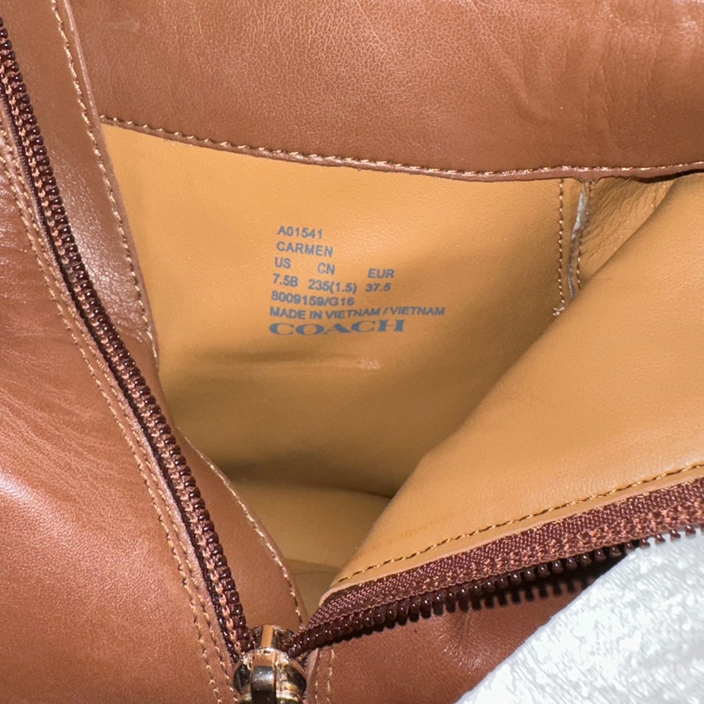 Coach brown leather boots NEW - Picture 8 of 8